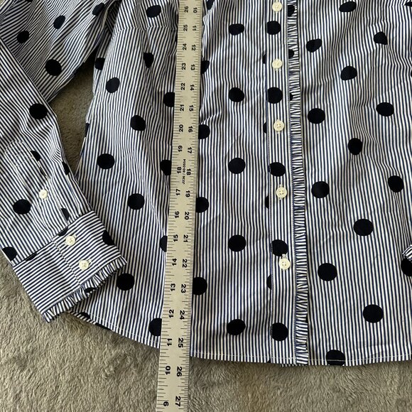 Boden Phoebe Cotton Polka Dot Shirt Women's 8 Long Sleeve Button Up Blouse - Picture 4 of 6